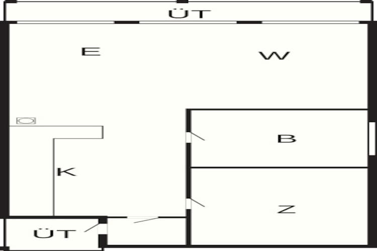 2 room-Plattegrond