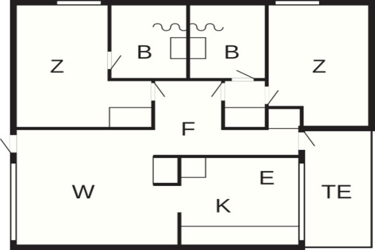 6 persoons vakantie huis op een vakantie park in Hanstholm-Plattegrond