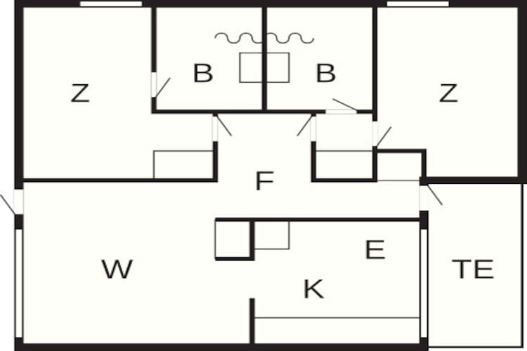 6 persoons vakantie huis op een vakantie park in Hanstholm-Plattegrond