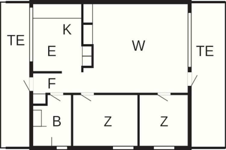 A-3½ room,close to beach - Plattegrond