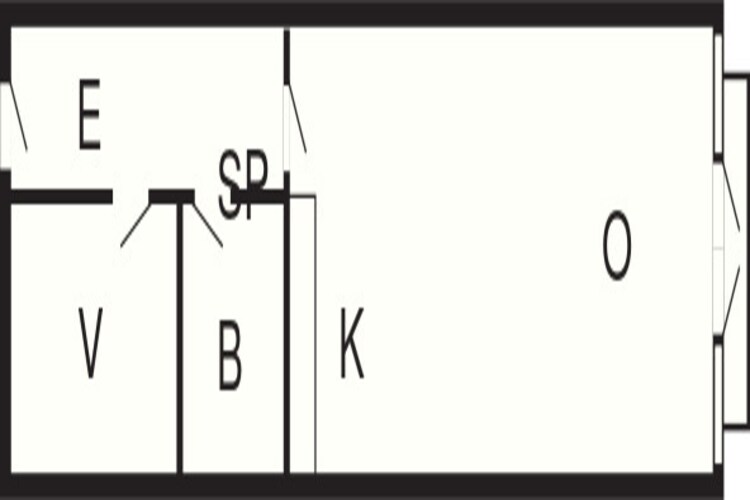 2 room less good location-Plattegrond
