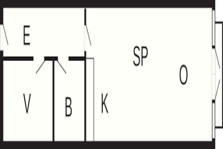 2 room less good location-Plattegrond