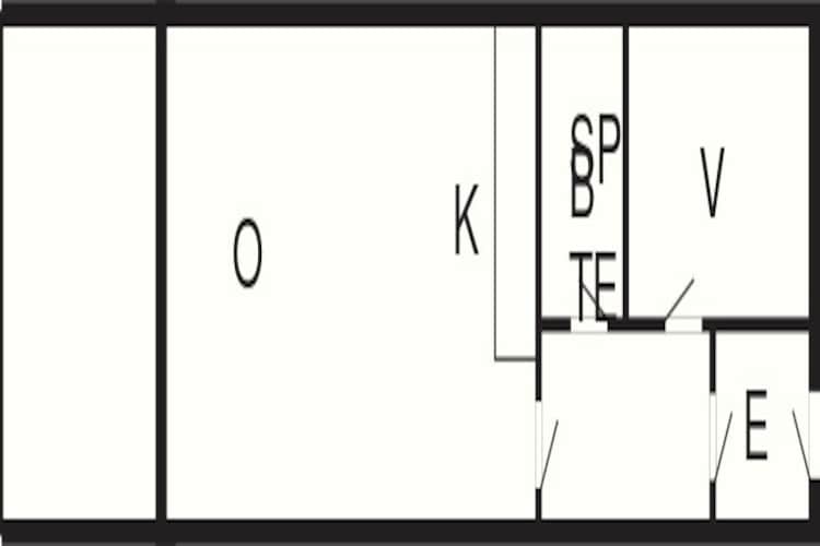 2 room,ground floor or 1.-Plattegrond