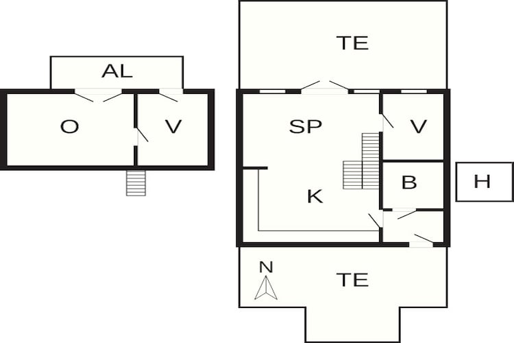 3½ room,2 levels-Plattegrond