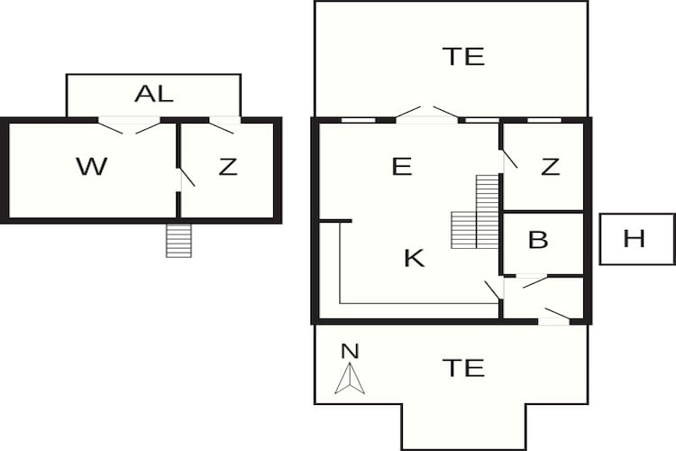 3½ room,2 levels-Plattegrond