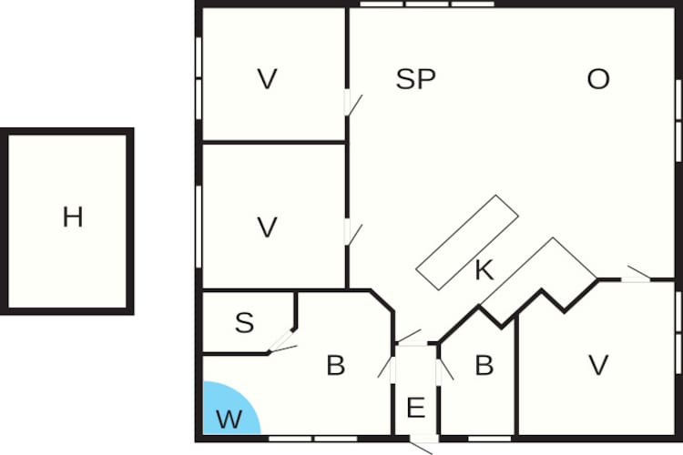8 persoons vakantie huis in Nørre Nebel-Plattegrond