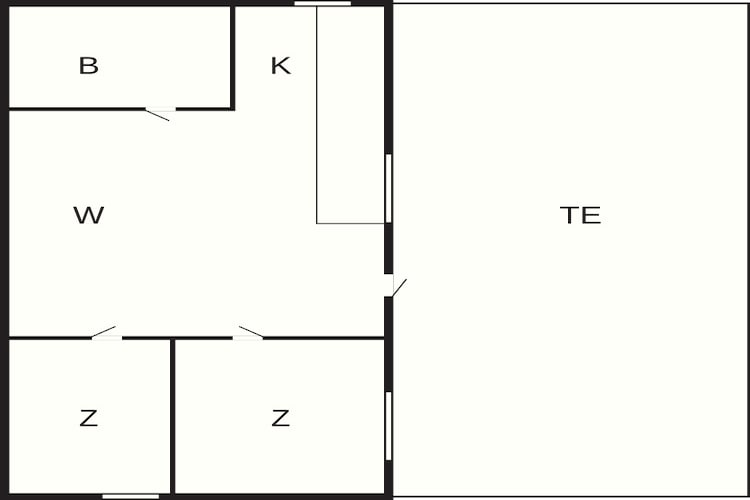 Sereen kusttoevluchtsoord in Adelso-By Traum-Plattegrond