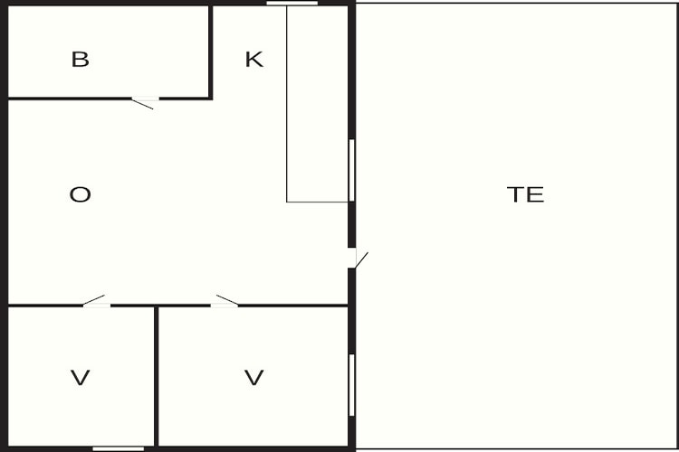 Sereen kusttoevluchtsoord in Adelso-By Traum-Plattegrond