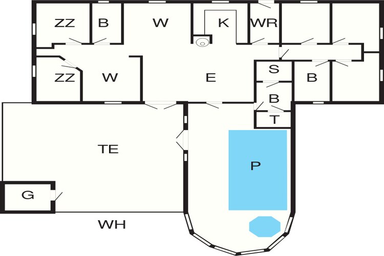 12 persoons vakantie huis in Væggerløse-Plattegrond