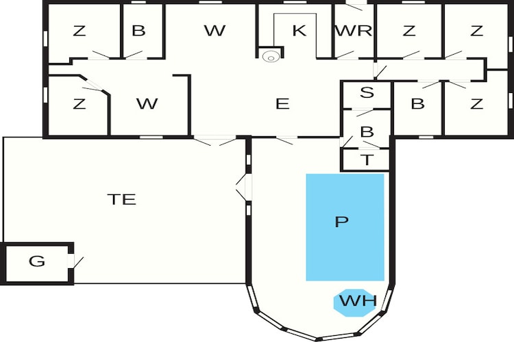 12 persoons vakantie huis in Væggerløse-Plattegrond