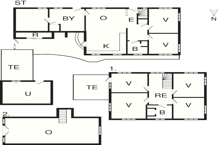12 persoons vakantie huis in Børkop-Plattegrond