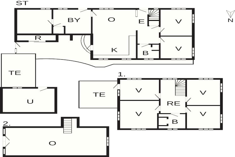 12 persoons vakantie huis in Børkop-Plattegrond