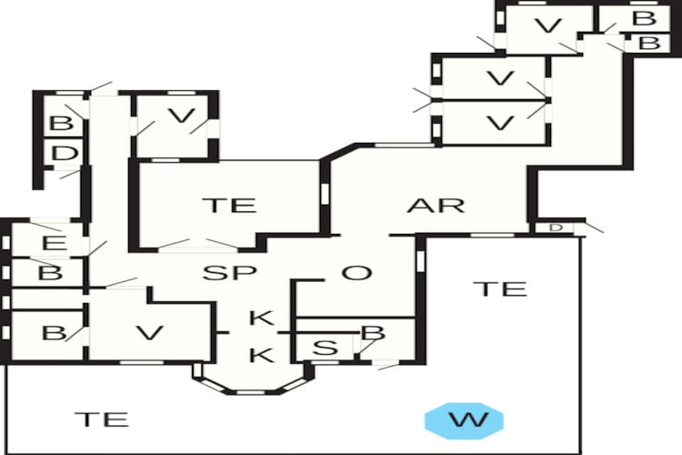 16 persoons vakantie huis in Væggerløse-Plattegrond