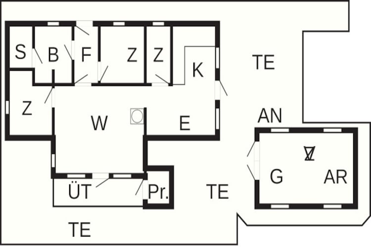 8 persoons vakantie huis in Henne-Plattegrond