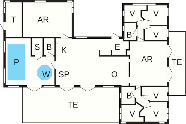 16 persoons vakantie huis in Væggerløse-Plattegrond