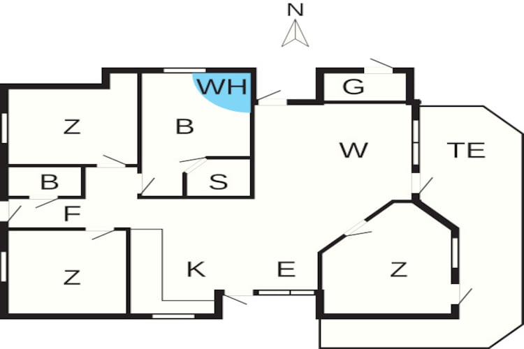 Rustig toevluchtsoord in Thorsminde-By Traum-Plattegrond