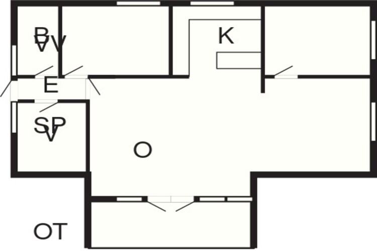 Afgelegen oase bij Kvie-meer-By Traum-Plattegrond