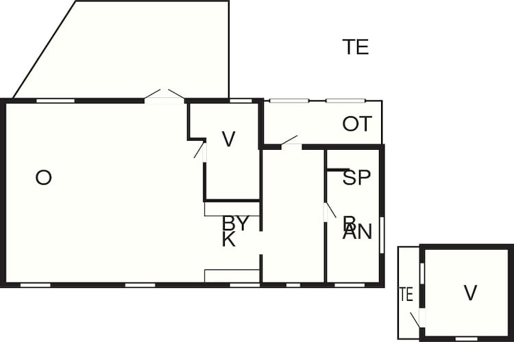 Maison de vacances pour 6 a Jægerspris-Plan d'étage