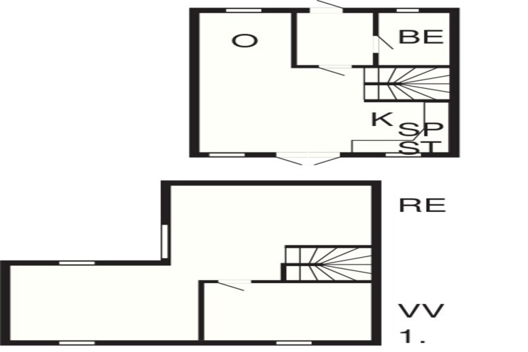 4 room,2 levels-Plattegrond