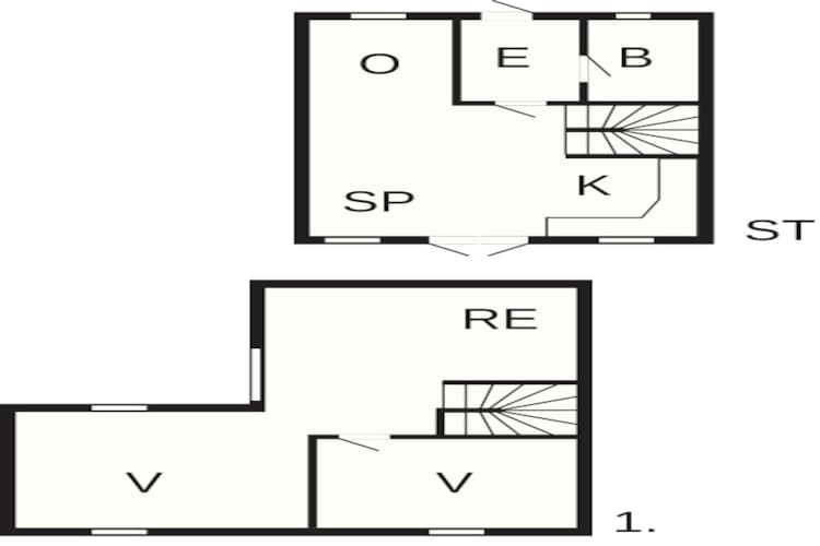 4 room,2 levels-Plattegrond