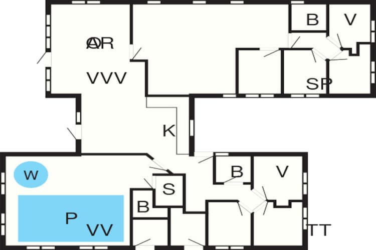 18 persoons vakantie huis in Væggerløse-Plattegrond