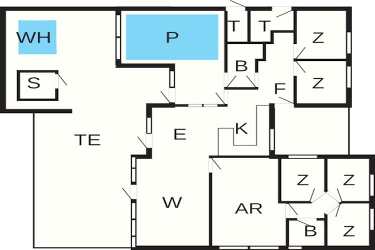 14 persoons vakantie huis in Væggerløse-Plattegrond