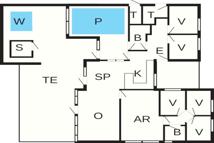 14 persoons vakantie huis in Væggerløse-Plattegrond