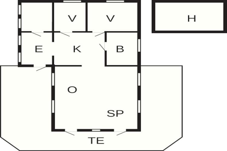 Panoramisch Blokhut in Sandvig-By Traum-Plattegrond