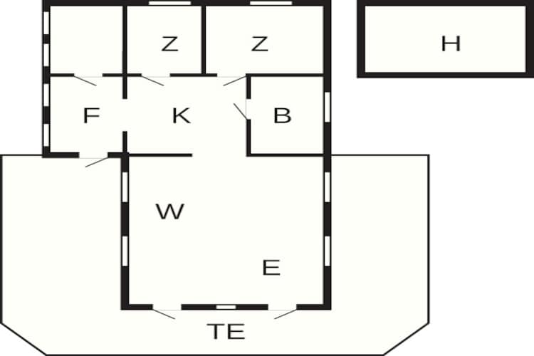 Panoramisch Blokhut in Sandvig-By Traum-Plattegrond