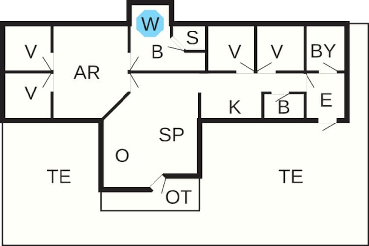 12 persoons vakantie huis in Løkken-Plattegrond