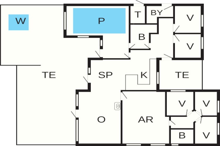 14 persoons vakantie huis in Væggerløse-Plattegrond