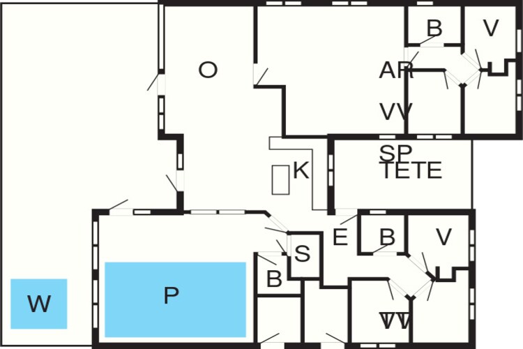 16 persoons vakantie huis in Væggerløse-Plattegrond