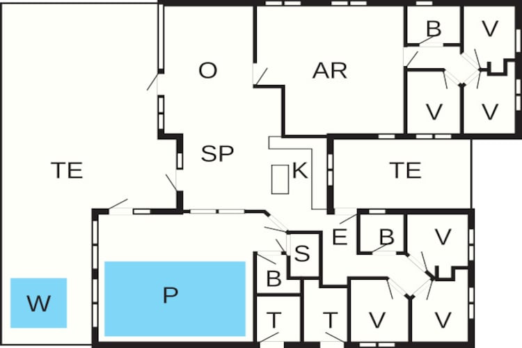 16 persoons vakantie huis in Væggerløse-Plattegrond