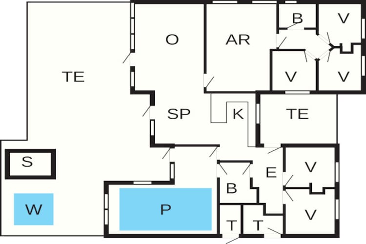 14 persoons vakantie huis in Idestrup-Plattegrond