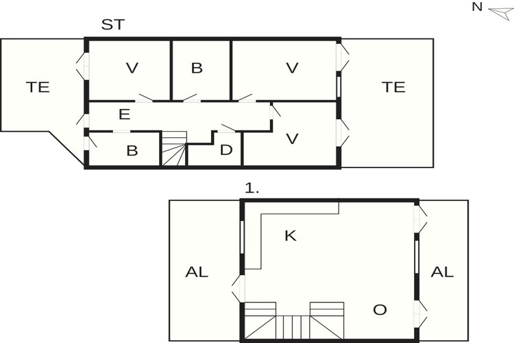 4 room,2 levels - Plattegrond