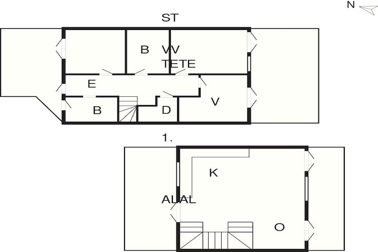 4 room,2 levels - Plattegrond