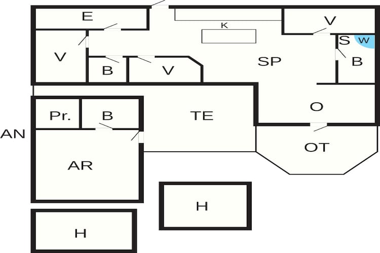 14 persoons vakantie huis in Løkken-Plattegrond