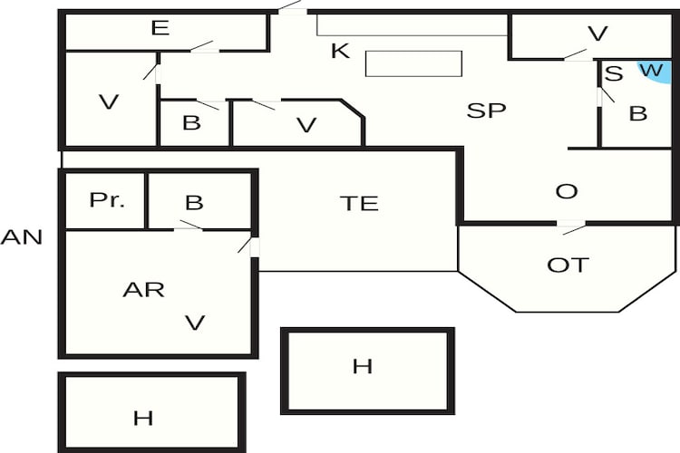 14 persoons vakantie huis in Løkken - Plattegrond