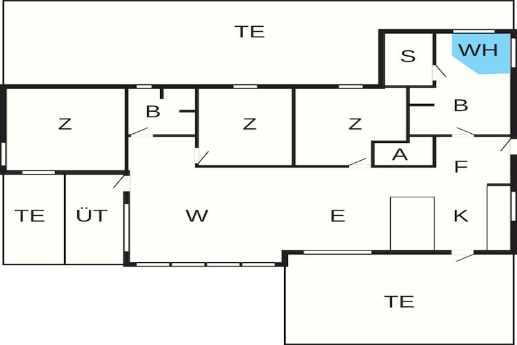 Maison de vacances pour 6 a Løkken - Plan