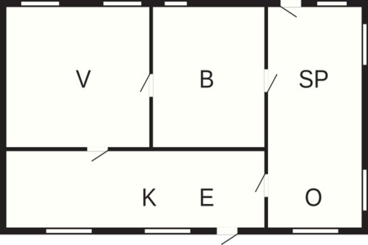 Vakantiehuis aan het meer met bos - Plattegrond