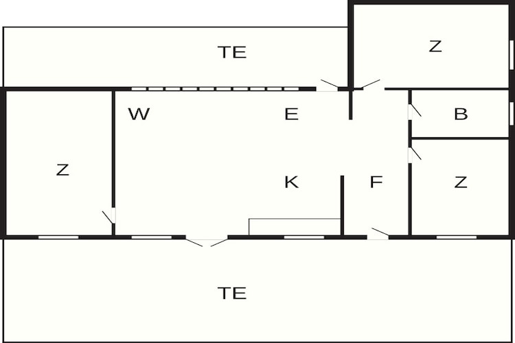 6 persoons vakantiehuis in Jægerspris - Plattegrond