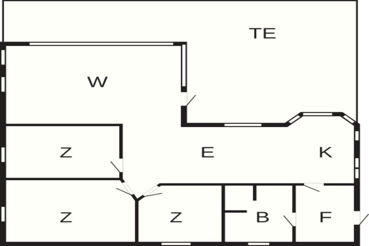 Ruim vakantiehuis met uitzicht op de fjord - Plattegrond