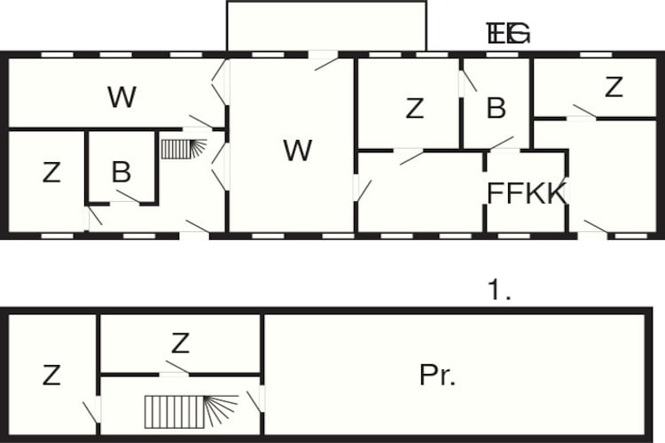 Maison rustique avec cheminée - Plan