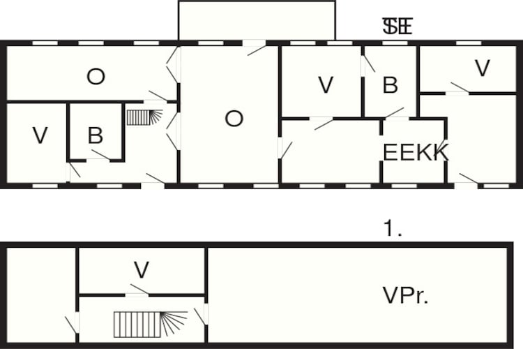 Maison rustique avec cheminée - Plan