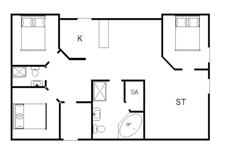 6 persoons vakantie huis in Tarm - Plattegrond