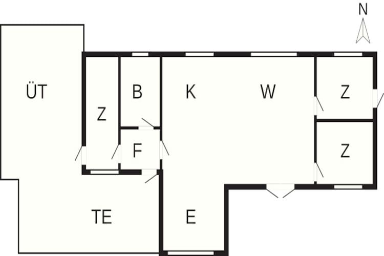5 persoons vakantie huis in Aakirkeby-Plattegrond