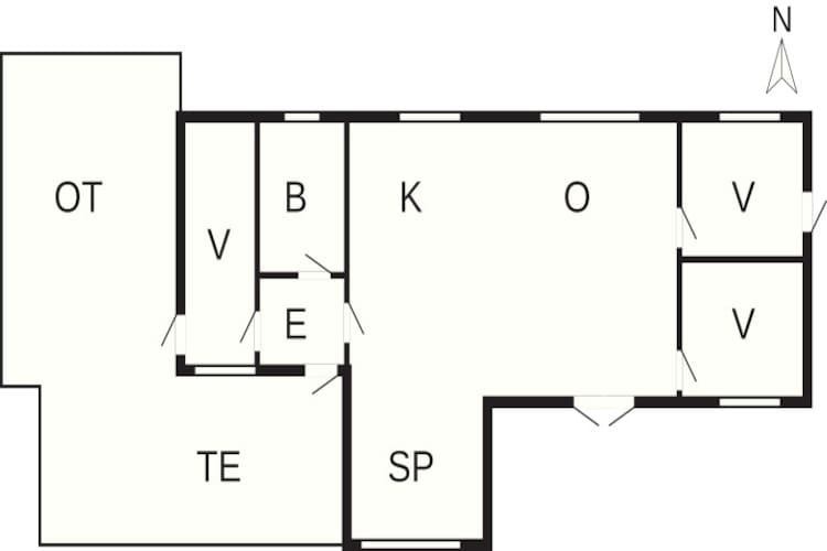 5 persoons vakantie huis in Aakirkeby-Plattegrond