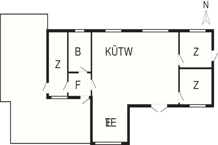 5 persoons vakantie huis in Aakirkeby - Plattegrond