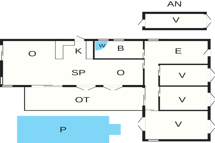 10-persoonshuis in Rødvig Stevns - Plattegrond