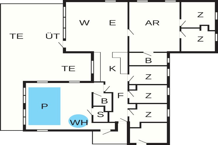 Luxe vakantieverblijf met zwembad - Plattegrond